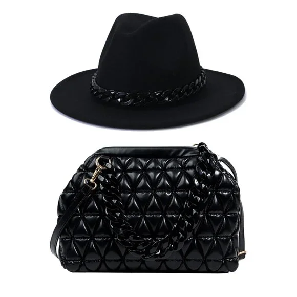 Set of fedoras and bags READY TO SHIP! Bag & Hat Set, Beach Basket Bag, Raffia Hat  main image 2